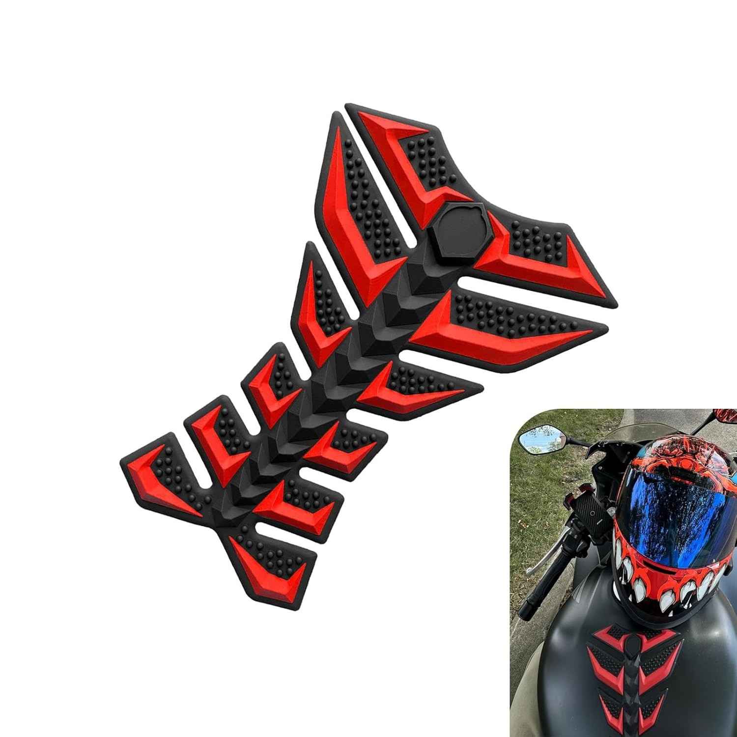 Protetor de Tanque de Moto 3D Antiderrapante e Impermeável - Estilo Espinha de Peixe