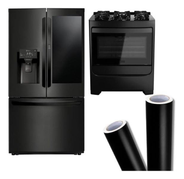 Adesivo Vinil Envelopamento para Geladeira, Móveis e Vidro | Autocolante Impermeável Preto Fosco 5m x 70cm