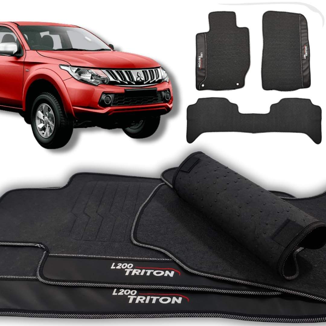 Jogo de Tapetes Emborrachados L200 Triton 2018-2021 Premium Impermeável | Proteção e Estilo
