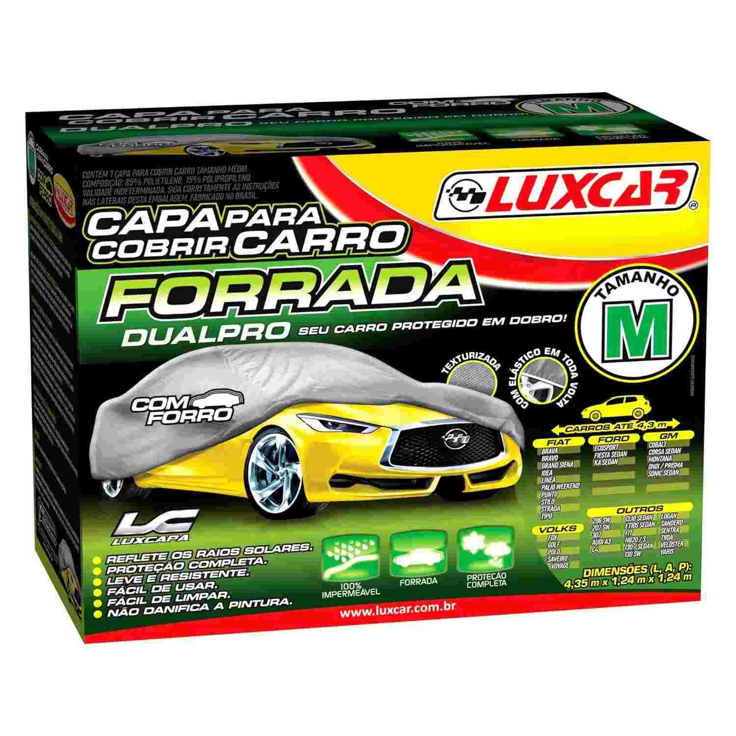 Capa Automotiva Dualpro M Luxcar: Proteção Total Impermeável e com Forro para Seu Carro Médio
