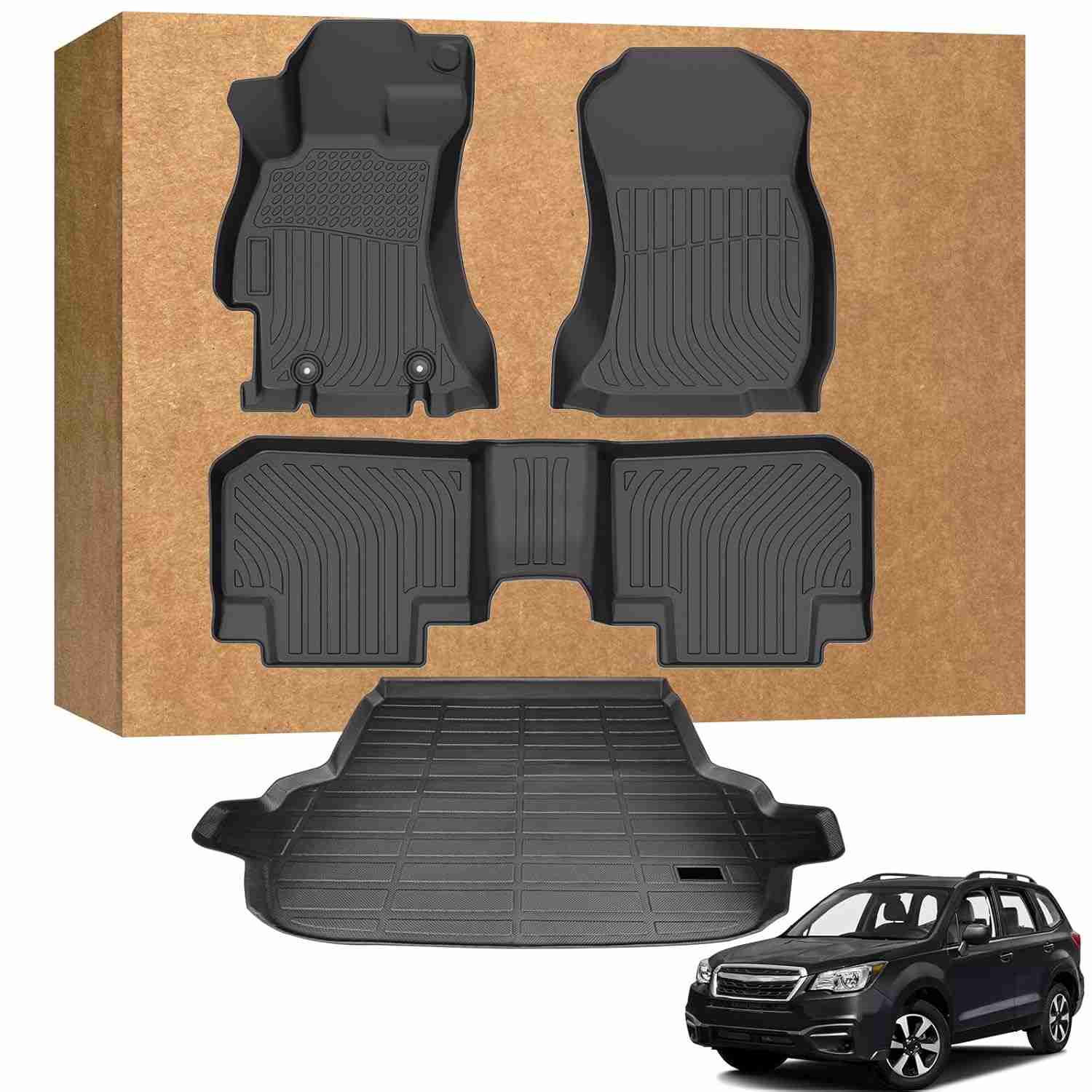 Tapetes de Chão Subaru Forester 2014-2018: Proteção Total TPE Impermeável e Antiderrapante