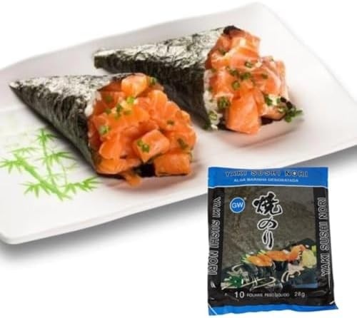 Nori Alga Marinha Yaki Sushi GW Premium 10 Folhas 28g Importada