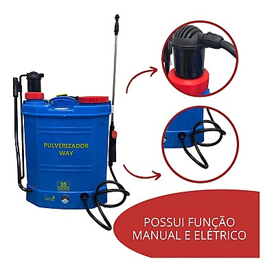 Pulverizador Costal 20L: Elétrico + Manual - Importway