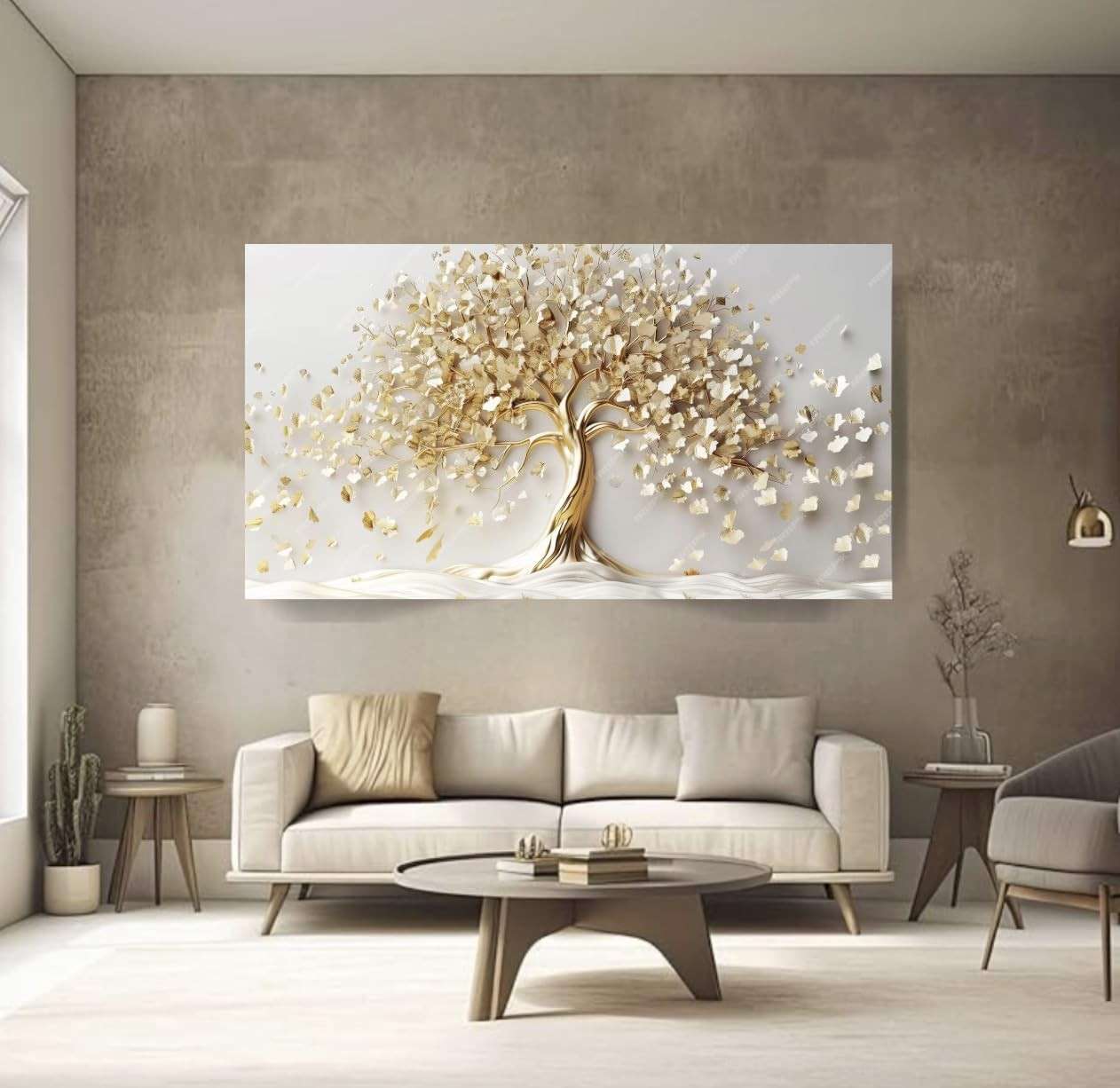Quadro Decorativo Arvore da Vida 90x60cm - Impressão 3D em Canvas com Bordas Infinitas