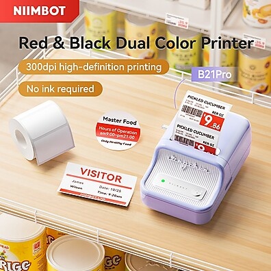 Impressora de Etiquetas NIIMBOT B21_Pro: Portátil, 2 Cores e Ideal para Varejo