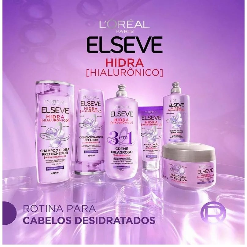 Elseve Hidra Hialurônico: Kit 3 Cremes para Cabelos Incríveis!