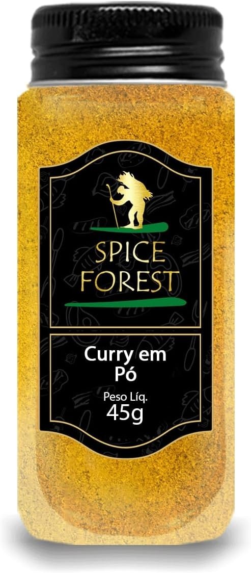 Curry Indiano Tempero - 45g Linha Premium - Mix Especiarias em Frasco de Vidro