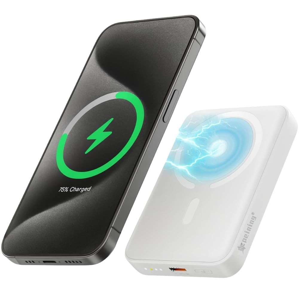 Carregador Portátil Indução Universal Turbo 5000mAh 15W Magnético Sem Fio - MagSafe®