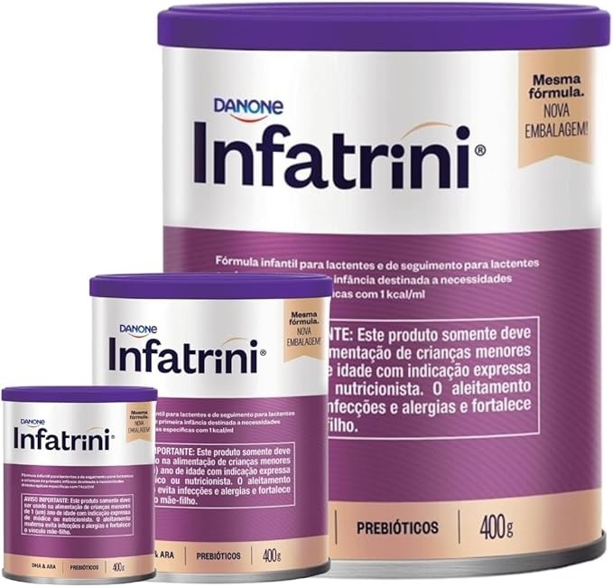 3 Latas -INFATRINI Fórmula infantil - 400g -Sem Sabor