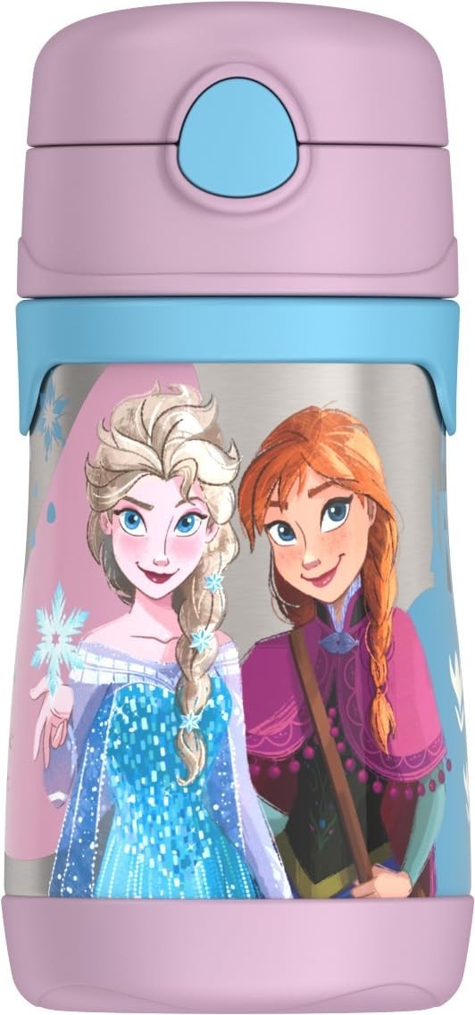Thermos Garrafa Infantil com Canudo Pop-Up 293ml - Aço Inox, Design Frozen