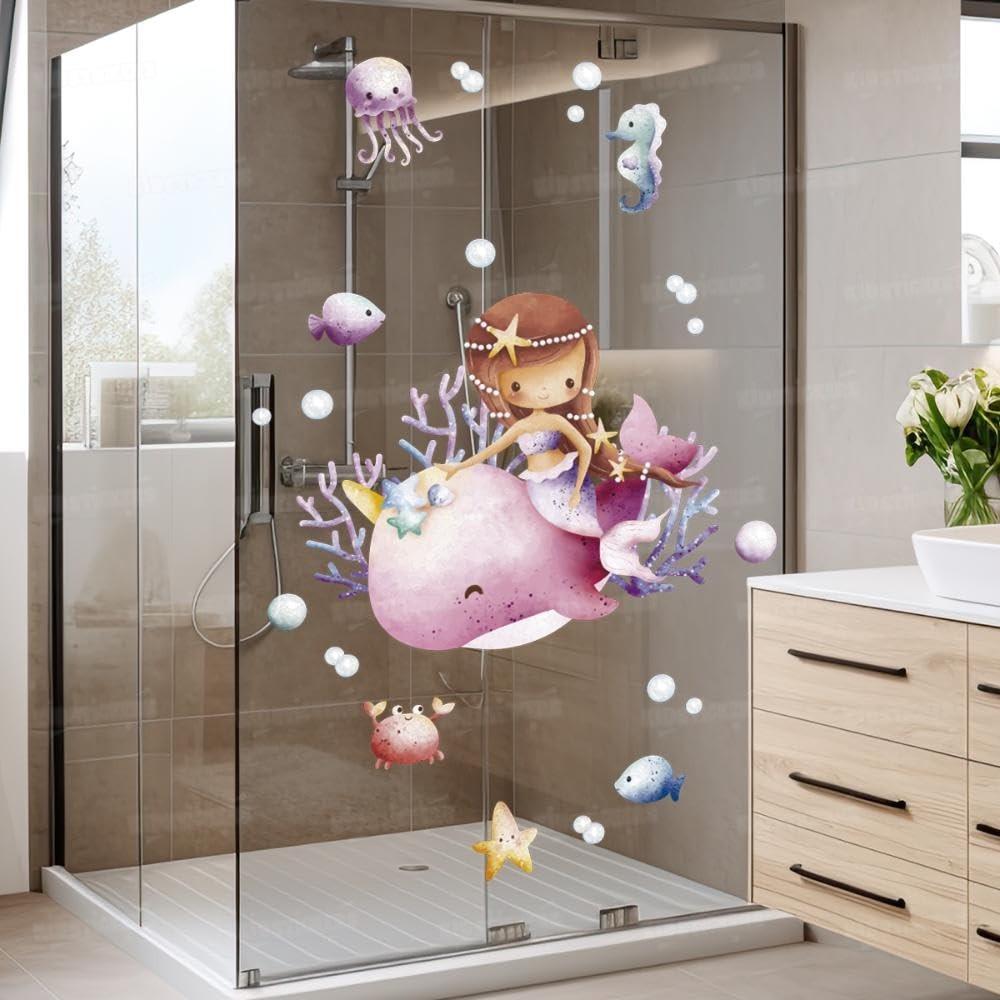 Adesivo Fundo do Mar Infantil Lavável - Design Criativo e Seguro para Quartos e Banheiros