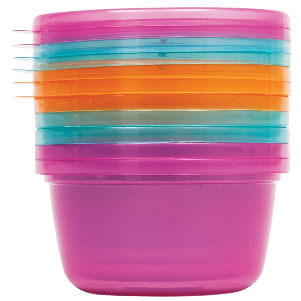 Kit 6 Potes para Papinha Infantil Rosa - Congelamento Seguro e Prático