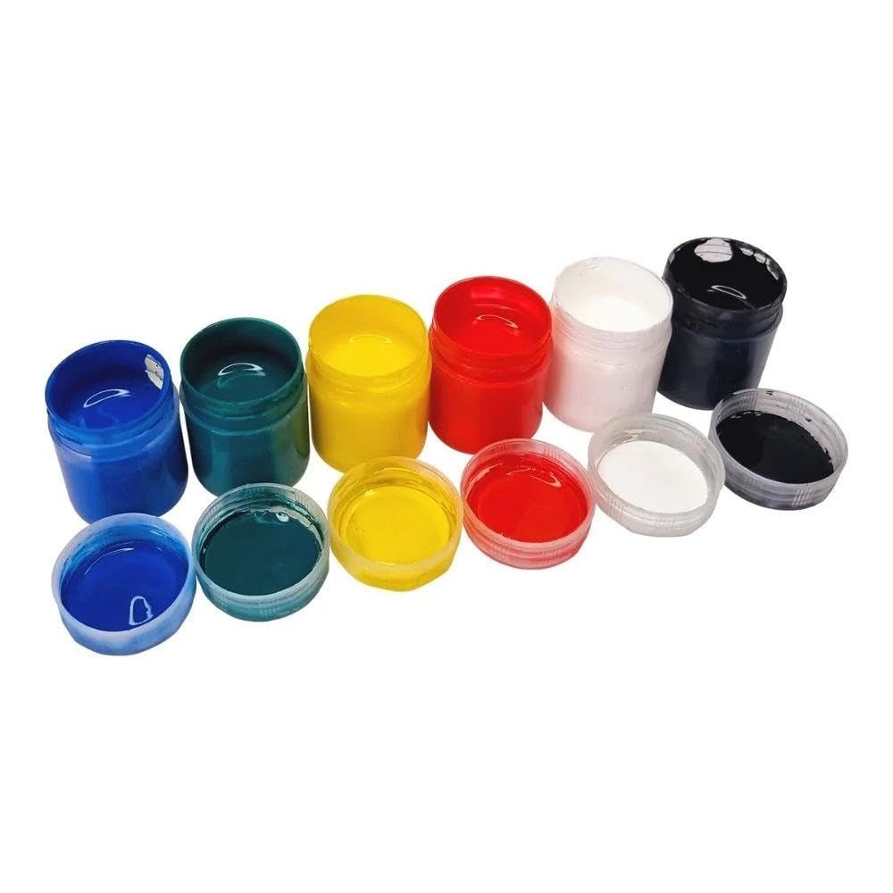 Tempera Guache Premium 6 Cores 15ml - Make+ | Tinta Lavável para Artesanato e Pintura Infantil