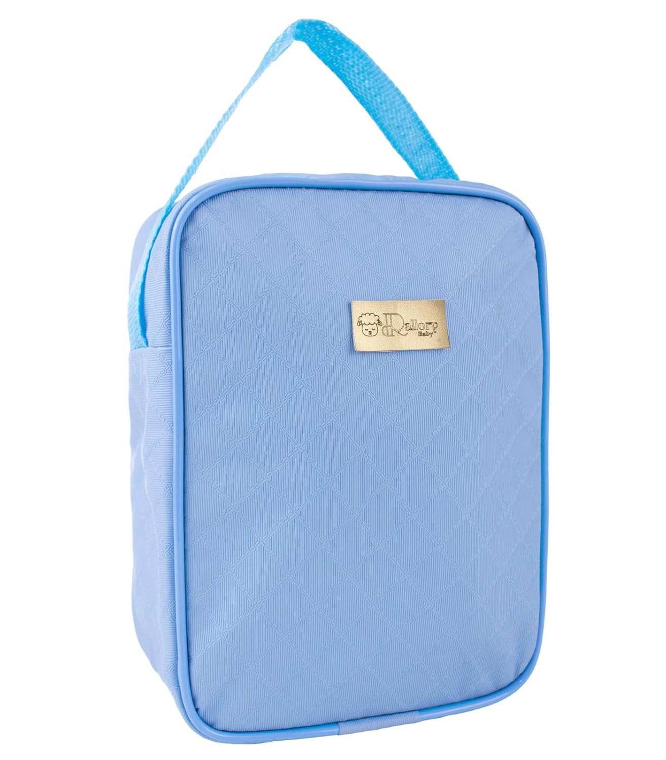 Bolsa Térmica Infantil Azul Bebê - Porta Mamadeira e Marmita com Alça