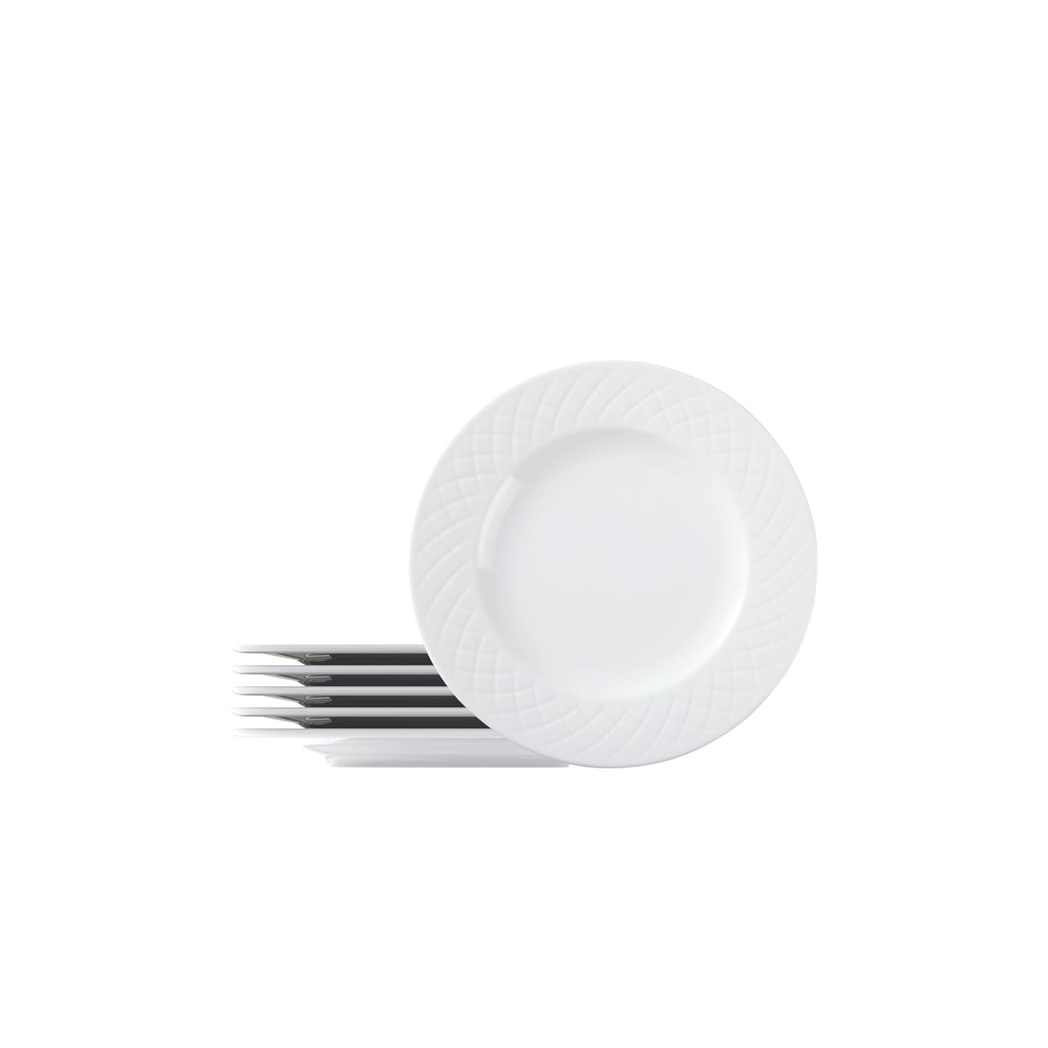 Kit Prato Sobremesa Tramontina Ingrid 21cm em Porcelana Decorada - 6 Peças
