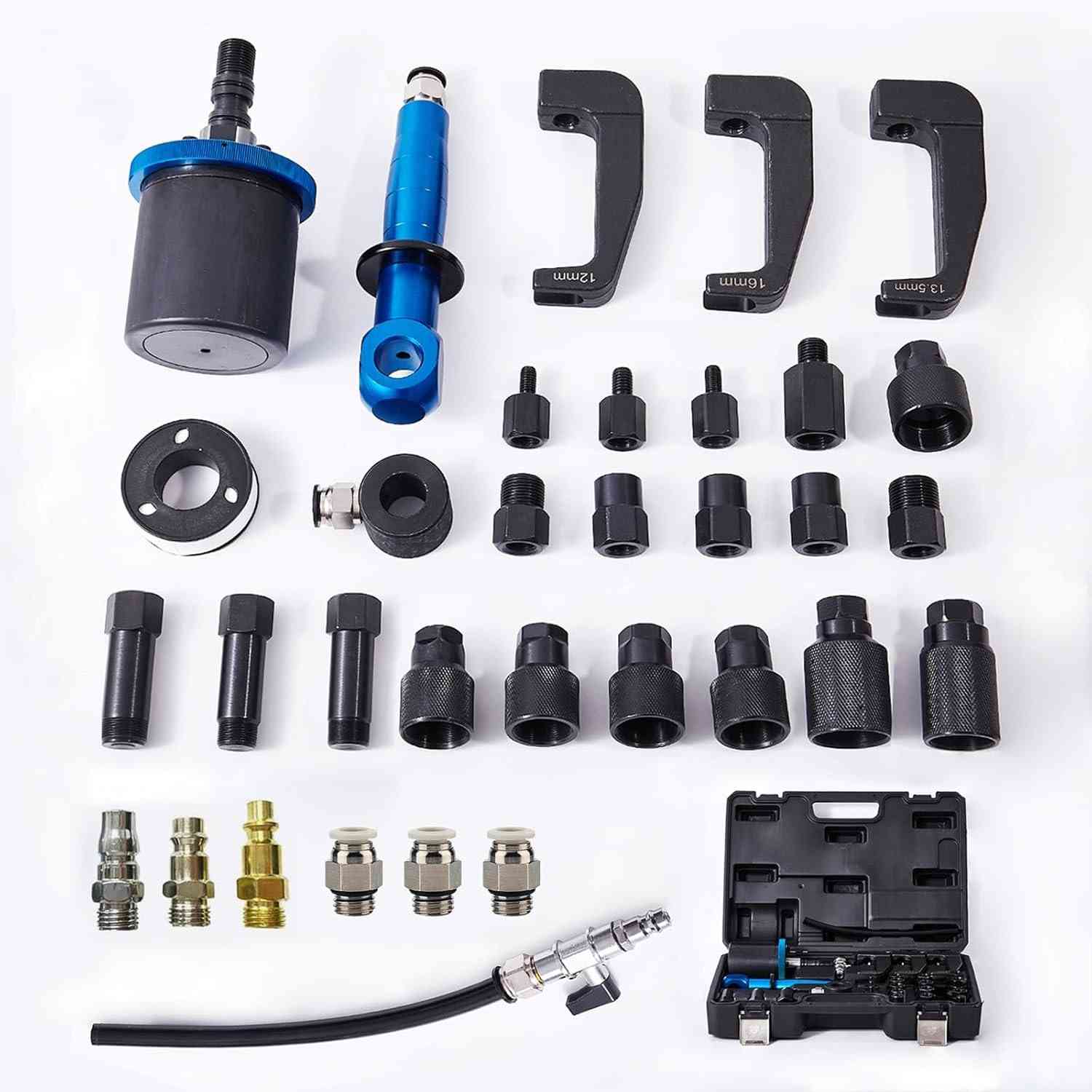 Kit Mestre Extrator de Injetor Pneumático Diesel 25 Peças: Remoção Rápida e Segura