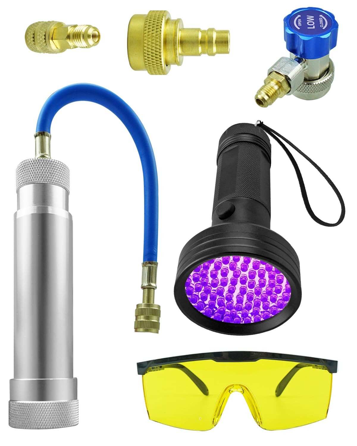 Kit Injetor de Óleo e Corante para Ar Condicionado - Compatível com R134A, R22, R12, R1234YF