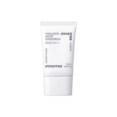 Innisfree Hyaluron Moist Sunscreen SPF50+ – Hidratação sem Elenco Branco