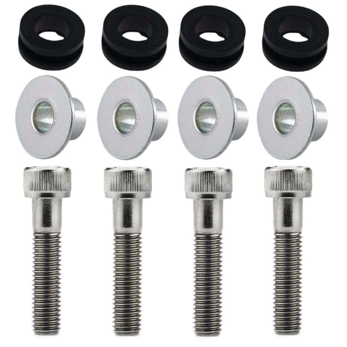 Kit 4 Coxins e Parafusos Inox para Paralama Dianteiro Honda CG, Titan, Fan, Twister e CB300