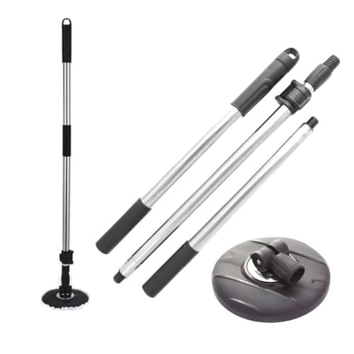 Kit Cabo 1,60m Aço Inox + Base Suporte 16cm para Mop Giratório Perfect Pro e Move