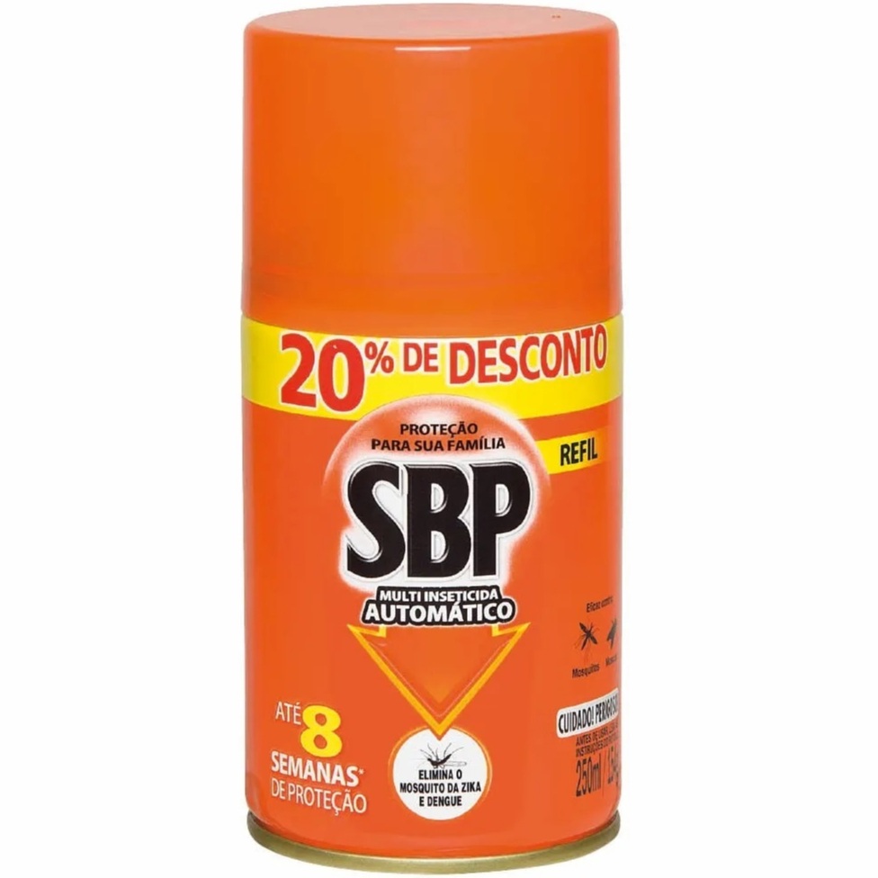 Inseticida Automático SBP 250ml: Proteção por 8 Semanas Contra Mosquitos e Pernilongos