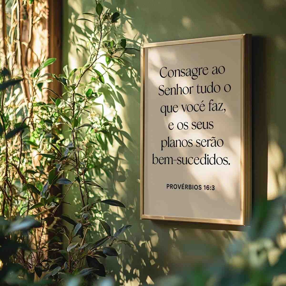 Quadro Decorativo Provérbios 16:3 - Inspire sua Casa com Fé e Esperança