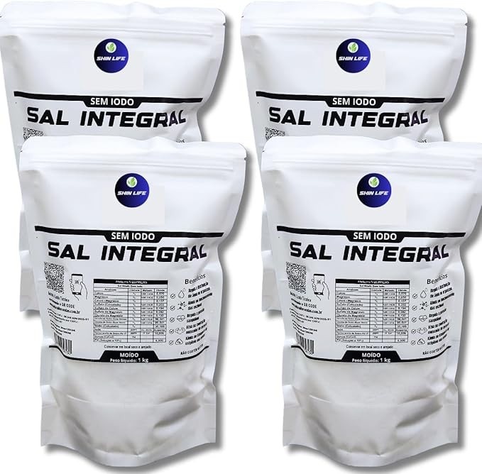 Sal Marinho Integral Zero Iodo 4kg Salinas Mossoró Moído