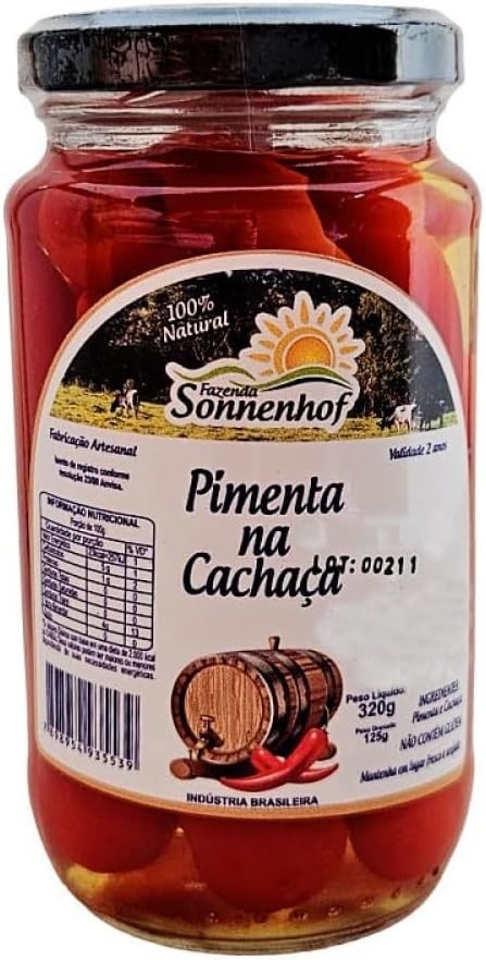 Conserva de Pimenta Inteira na Cachaça - 320g