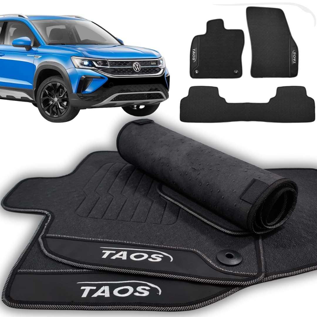 Tapete de Carro Taos 2021-2025: Proteção Total Inteiriço, Antiderrapante e Impermeável