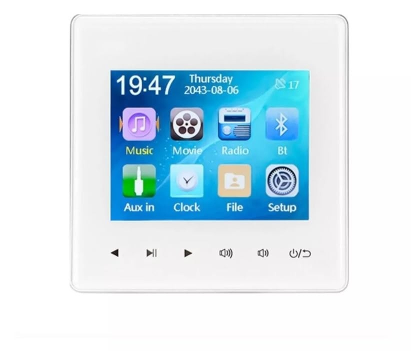 Amplificador de Parede Bluetooth com Rádio USB - Som Ambiente Inteligente (Preto)