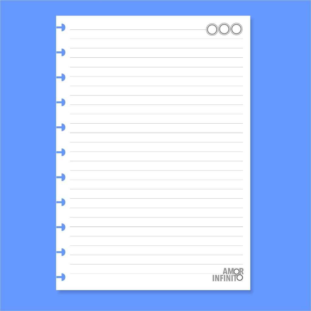 Refil Pautado Branco para Caderno de Disco Sistema Inteligente