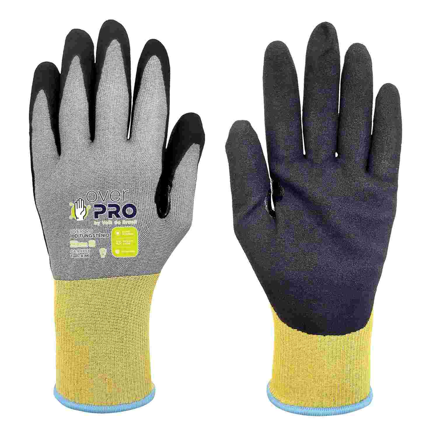 Luva Overpro 18D Tungstênio (Par): Proteção e Precisão para Tarefas Intensas