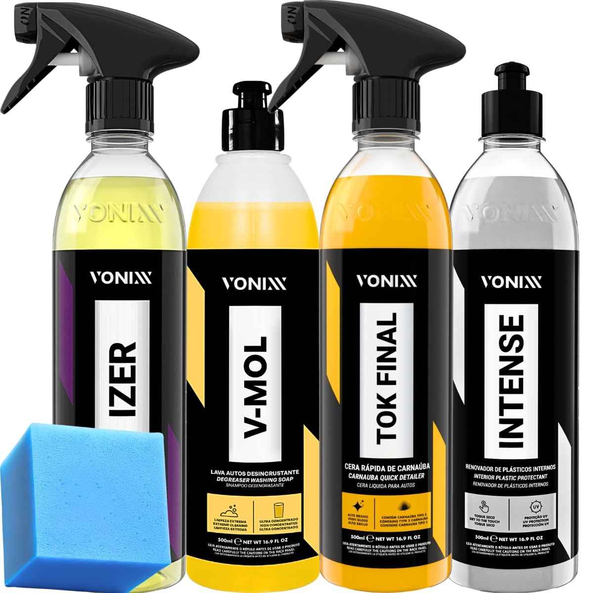 Kit Vonixx V-Mol, Izer, Intense e Tok Final: Limpeza Profunda e Acabamento Impecável