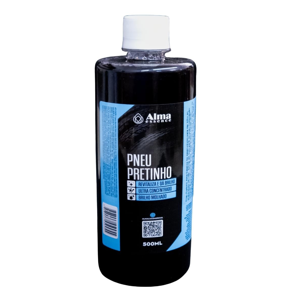 Pneu Pretinho Alma Essence: Brilho Molhado Intenso e Proteção Duradoura (500ml)