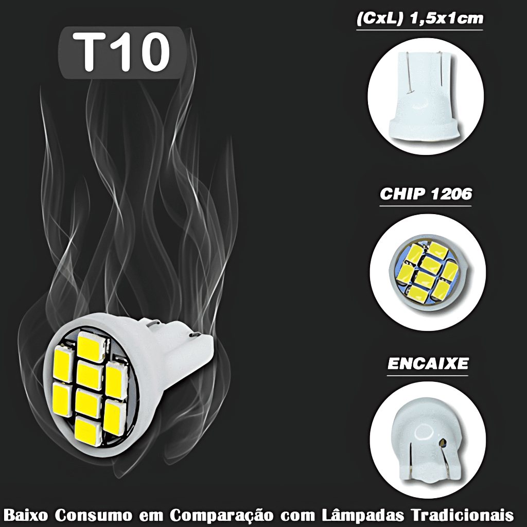 Lâmpadas LED T10 para Moto: Economia e Brilho Intenso