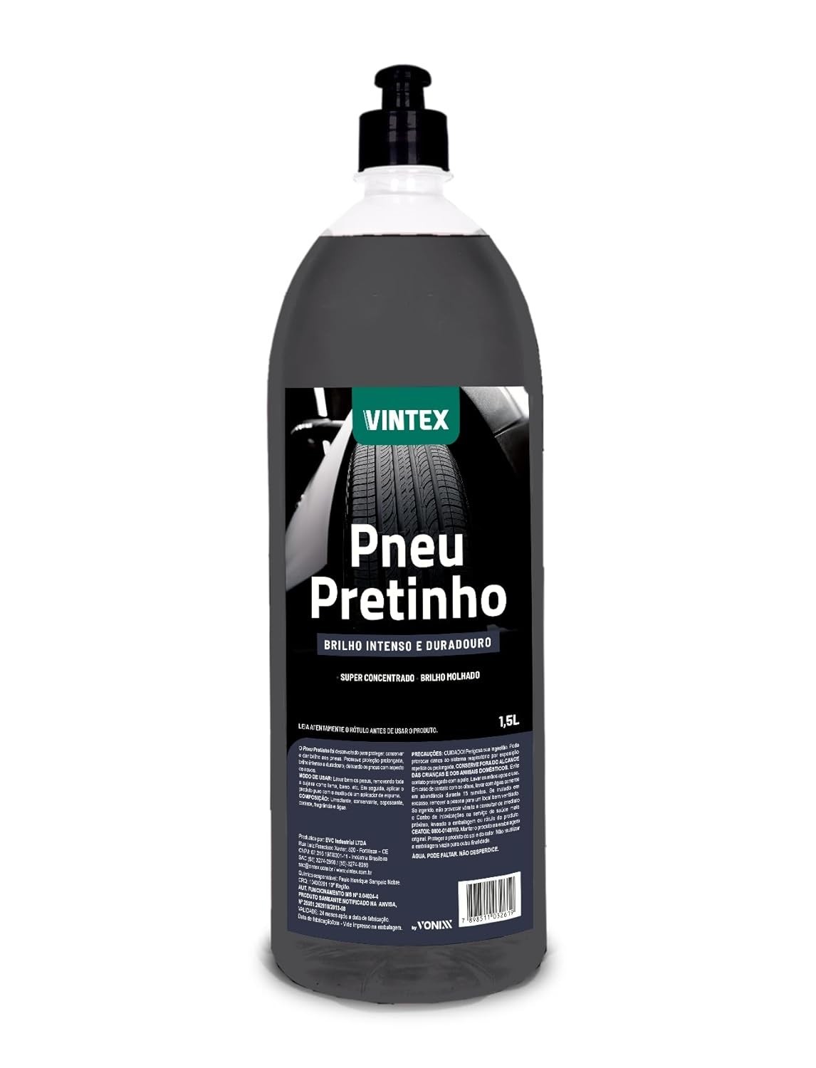 Pneu Pretinho 1,5L: Brilho Intenso e Proteção Duradoura para Seus Pneus