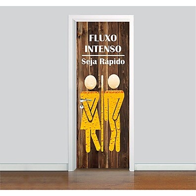 Adesivo Decorativo Porta Banheiro Fluxo Intenso