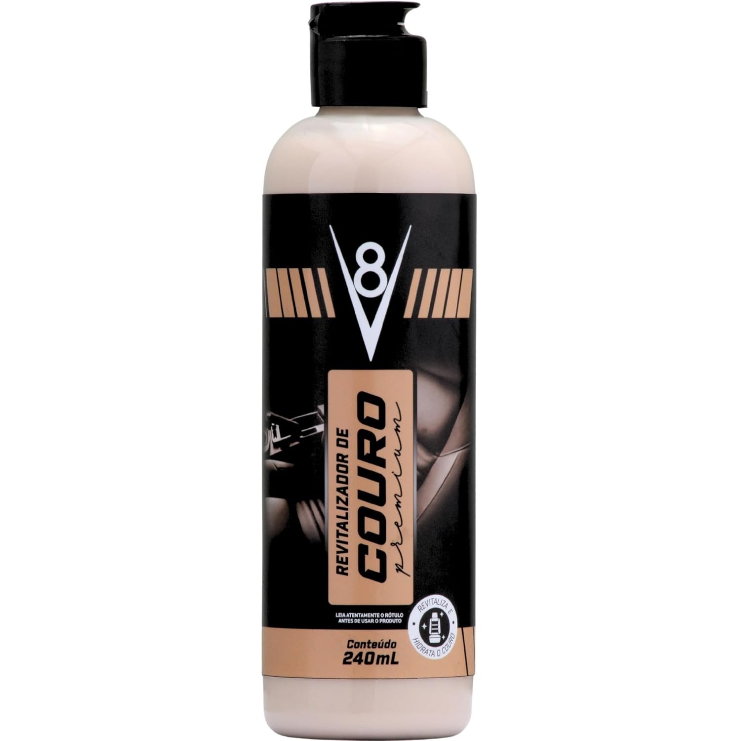 V8 Revitalizante de Couro Marrom 240ml: Renove e Proteja o Interior do Seu Carro