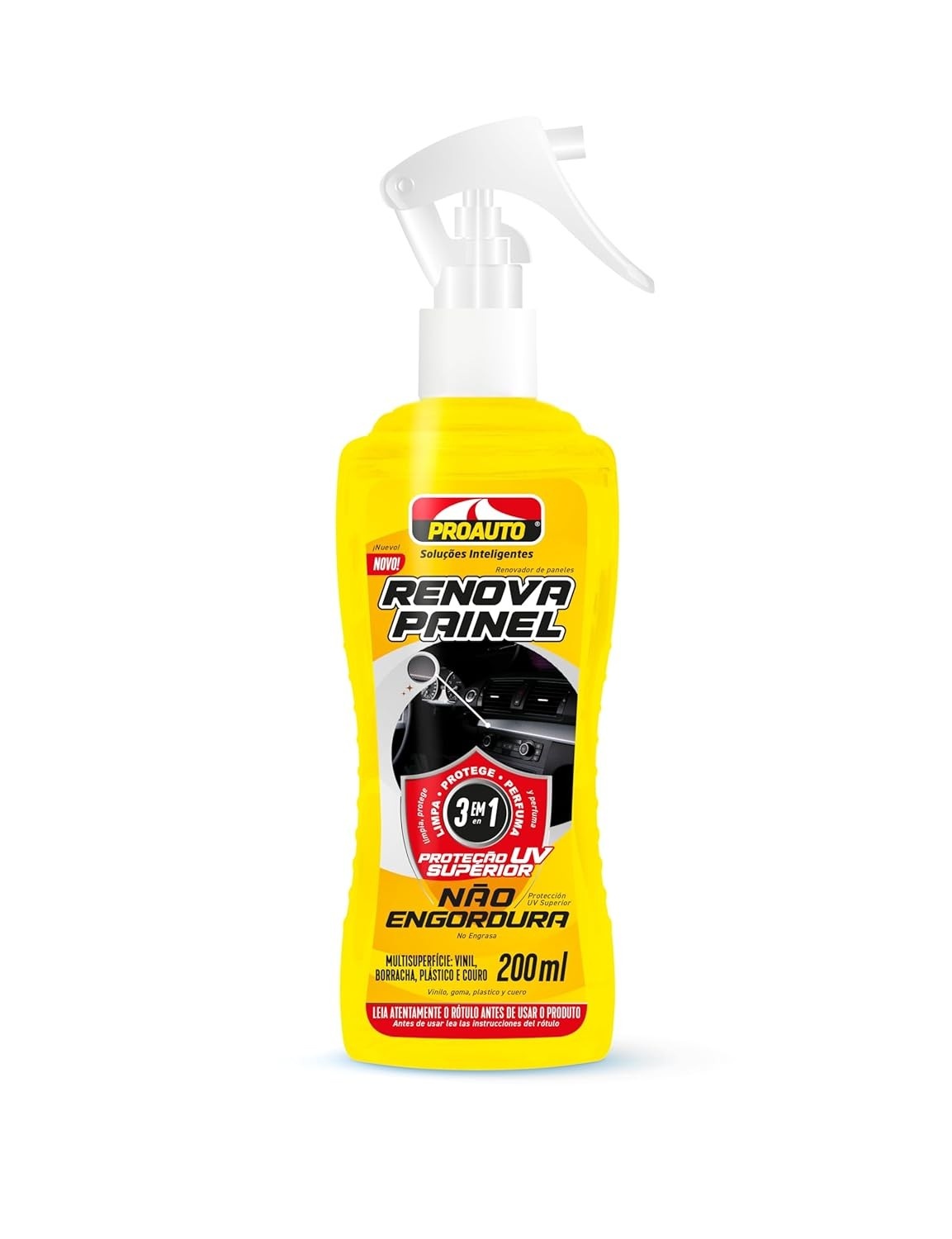 Proauto Renova Painel 200ml: Brilho e Proteção Duradoura para o Interior do Seu Carro