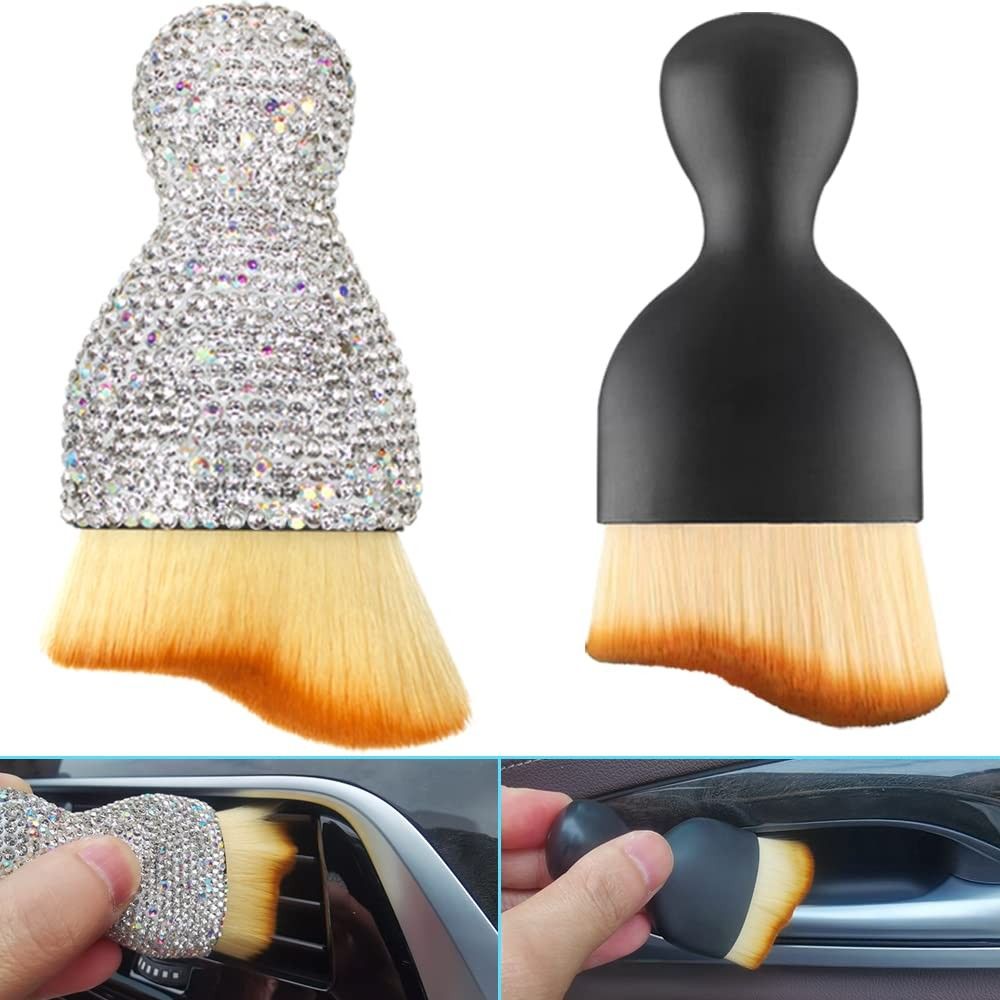 Kit 2 Escovas de Limpeza Automotiva DLAND: Interior Impecável e Detalhado