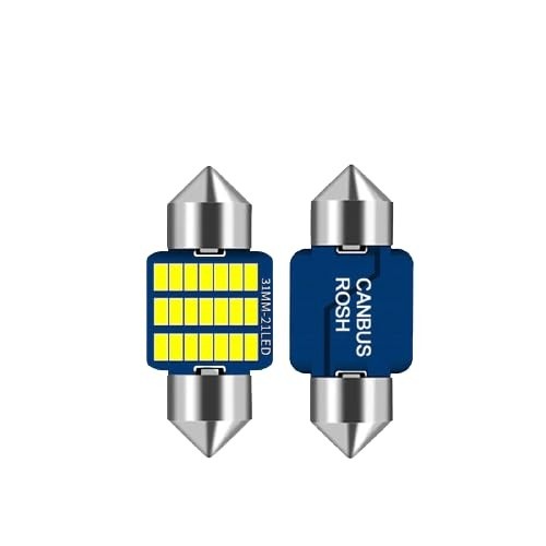 Lâmpada LED Festoon 31mm 21 LEDs 4300K Canbus: Iluminação Interna Automotiva Premium