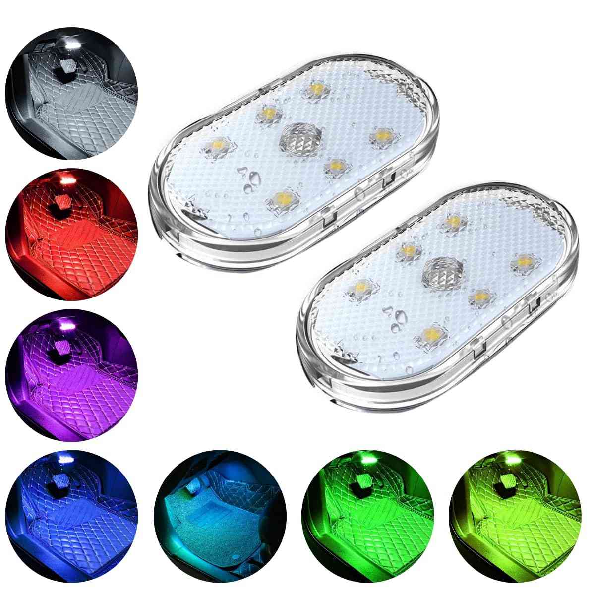 Kit 2 Luzes LED Internas para Carro - Estética Automotiva Multicolorida (7 em 1)