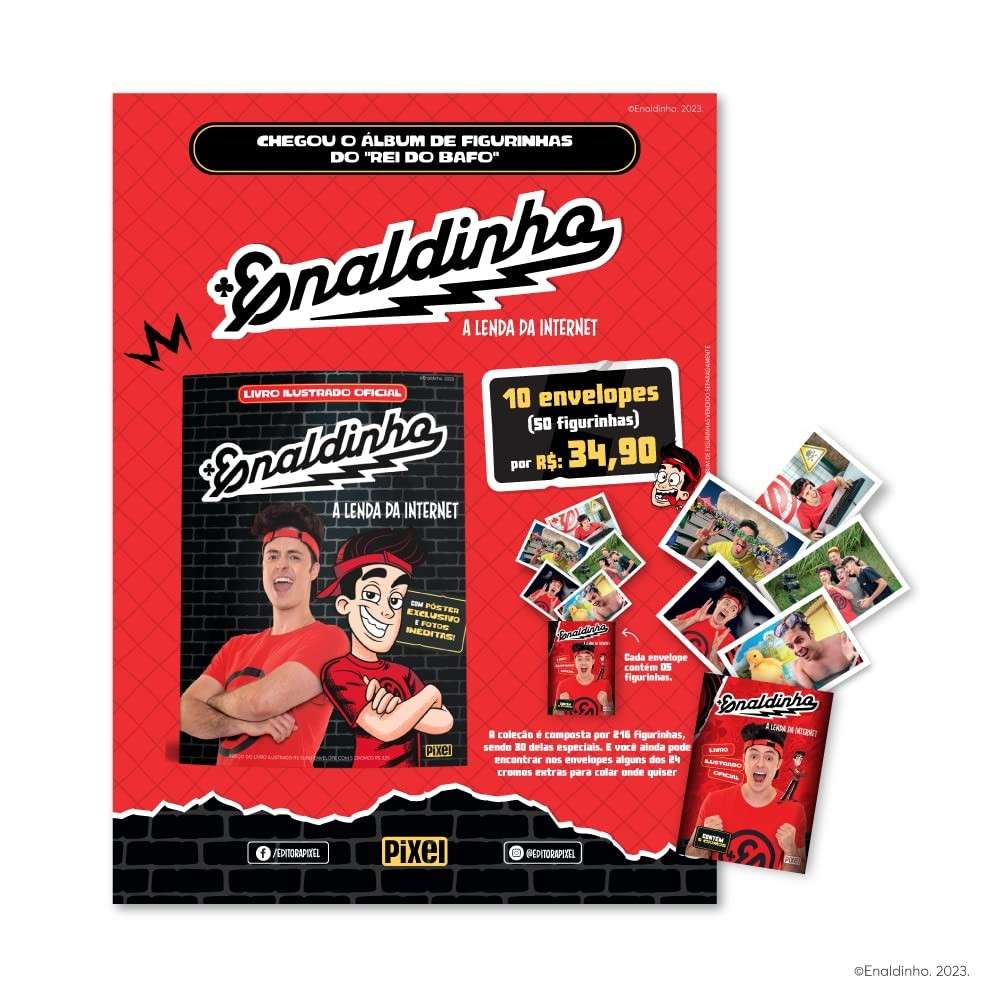 PACK COM 50 FIGURINHAS OFICIAIS ENALDINHO: A LENDA DA INTERNET