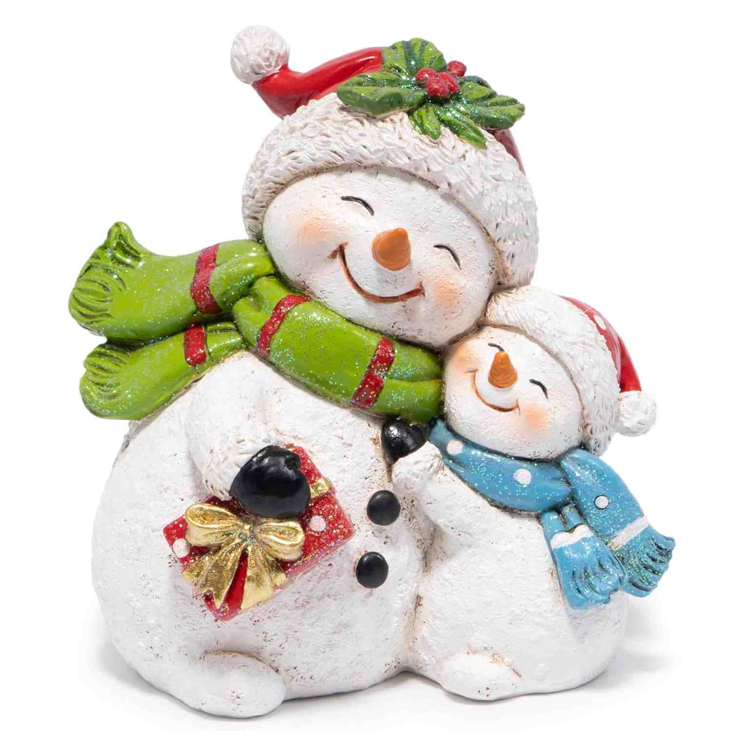 Figurinhas de Boneco de Neve para Decoração de Natal - Adornos Resina para Casa e Ambientes Internos