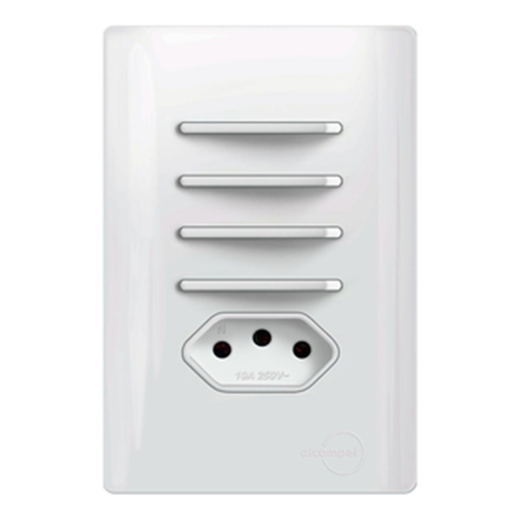 Interruptor 4 Teclas + Tomada 20A: Praticidade Total White!