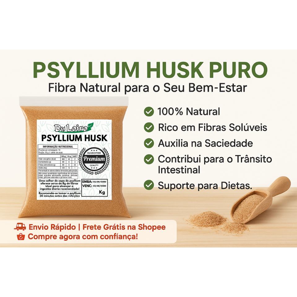 Psyllium Puro: Emagreça e Regule seu Intestino!