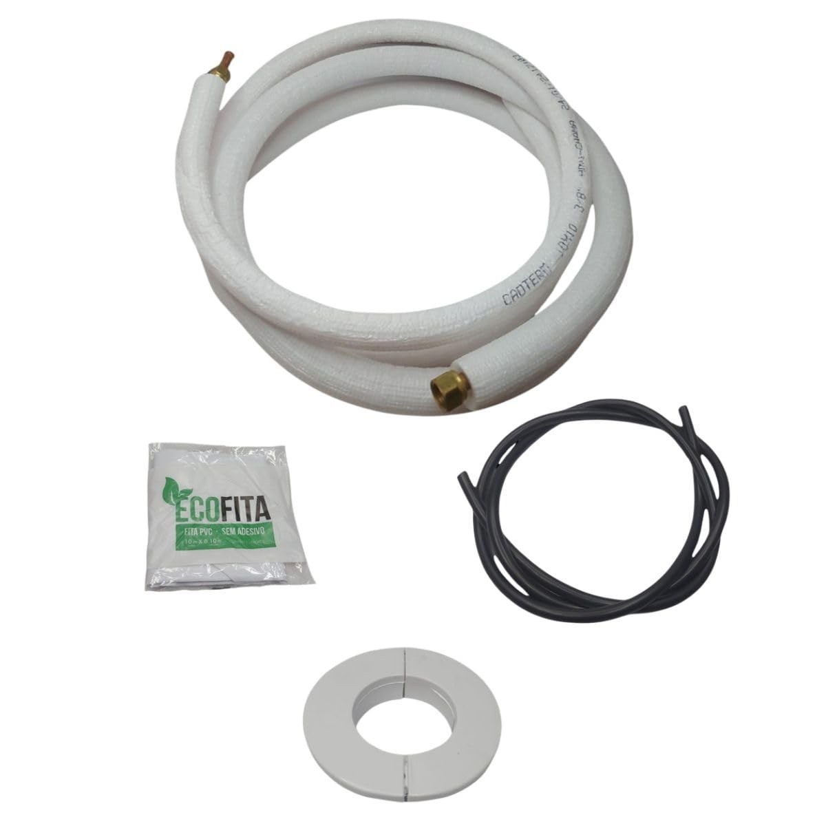 Kit Instalação Ar Condicionado 2m 1/4 e 3/8 - Para AC Convencional e Inverter até 12.000 BTUs