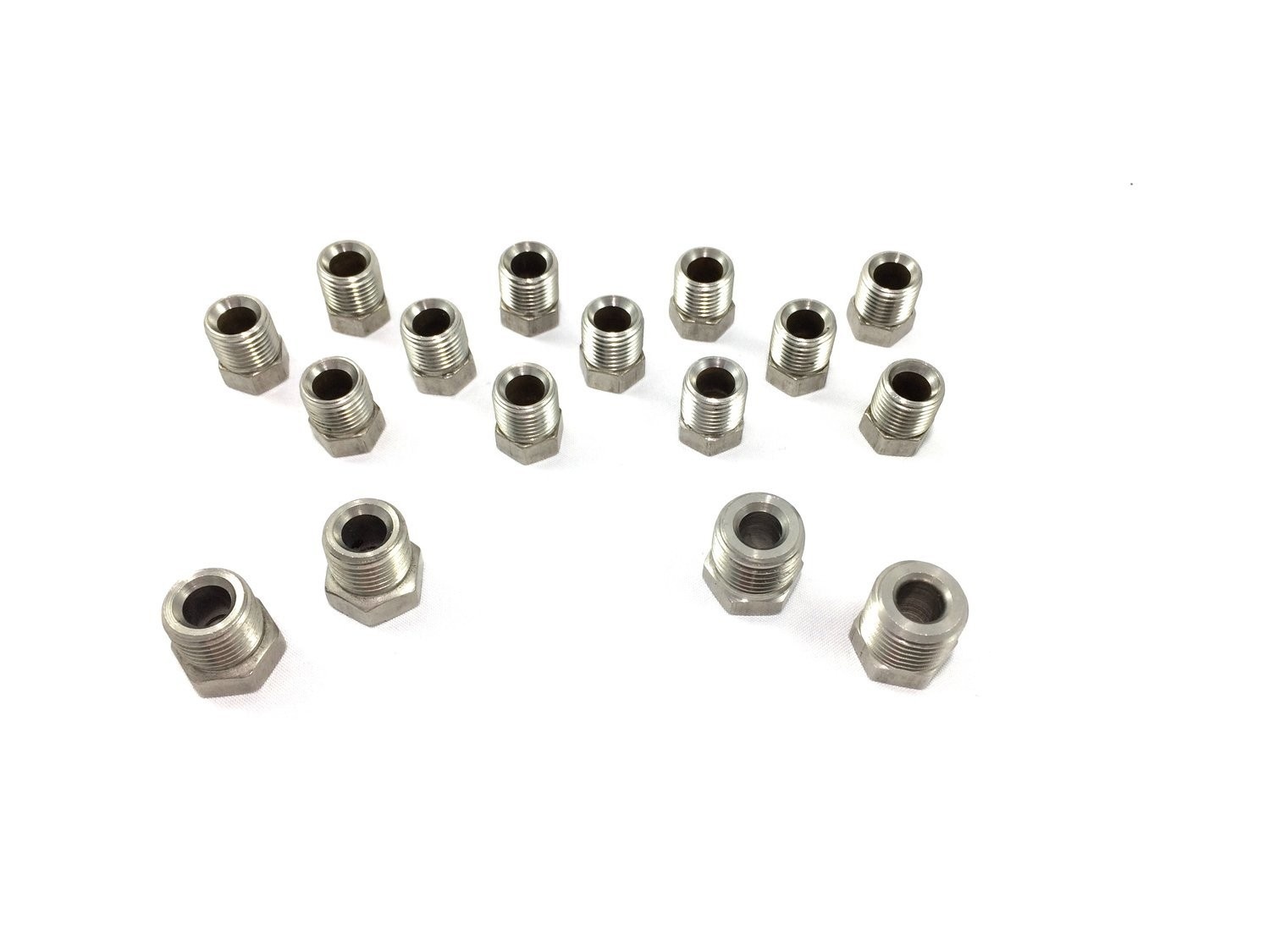 Kit Completo 16 Peças Inox Stop Shop: Encaixe Linha de Freio Universal 1/10.2 cm Flare Invertido