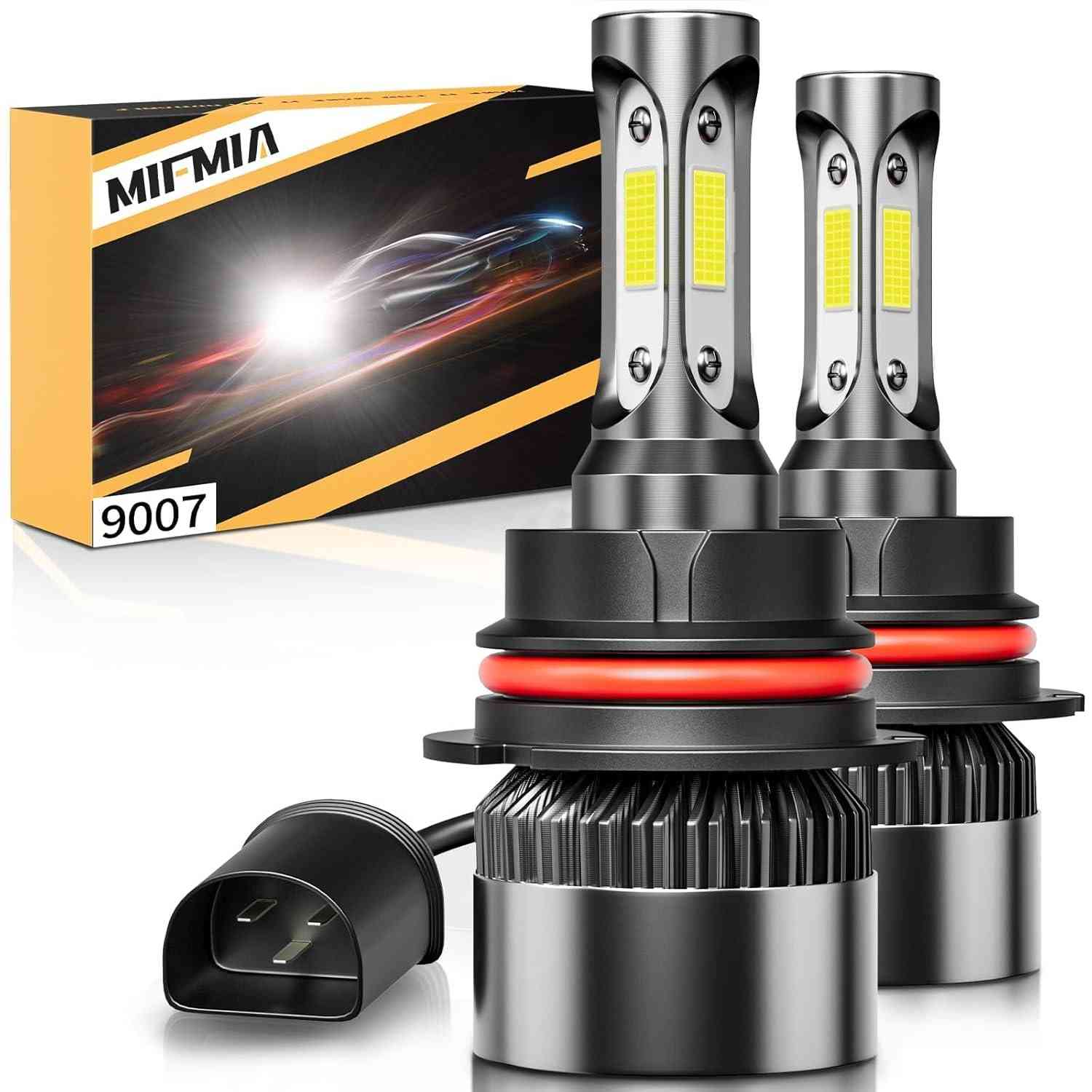 Lâmpadas LED 9007 HB5: Iluminação Potente 40000LM, 800% Mais Brilho, Branca Fria 6000K, IP68 - Kit com 2