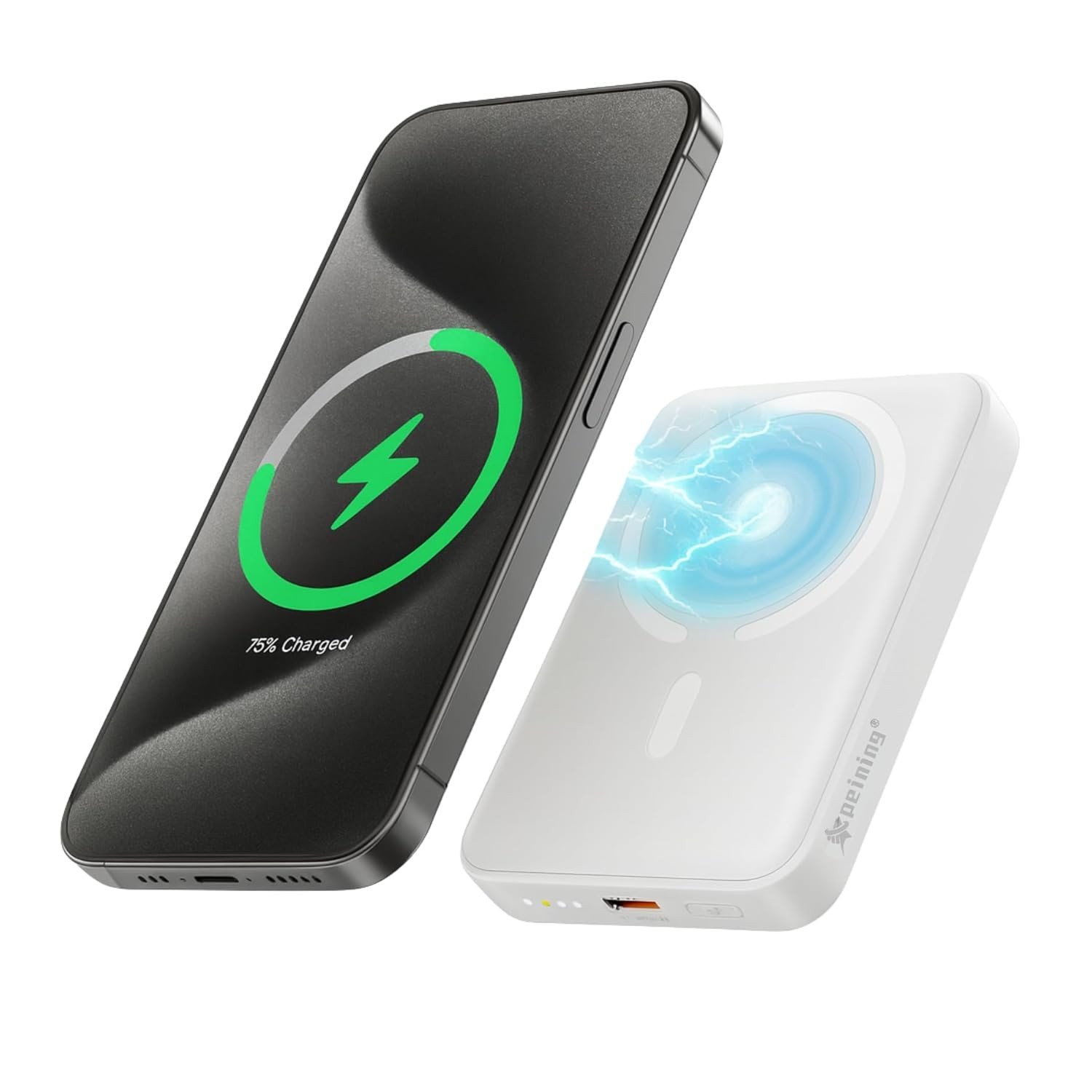 Power Bank Magnético 10000mAh Turbo Indução Carregamento Rápido iPhone & Android